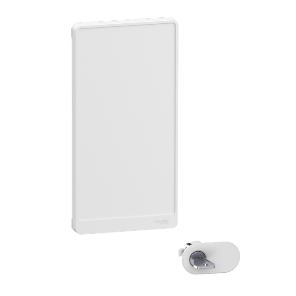 Schneider - Resi9 - porte styl Blanc coffret 13M - 2R + serrure avec clé - Réf : R9H13422+R9H13388