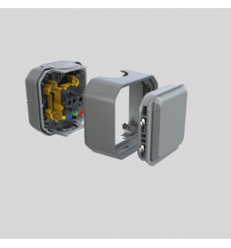 Legrand - Plexo - Prise de courant 2P+T - 16A - 250V - composable - étanche - IP55/IK08 - Gris - Réf : 069551L