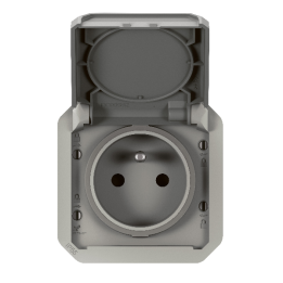 Legrand - Plexo - Prise de courant 2P+T - 16A - 250V - composable - étanche - IP55/IK08 - Gris - Réf : 069551L