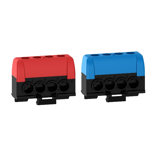 Schneider - Bornier isolé Ph et N 4 trous pour coffret RESI9 - Réf : R9H13405