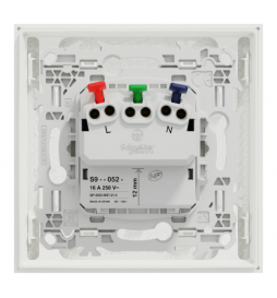 Schneider - Odace 2025 - LOT prise 2P+T affleurante + plaque de finition - blanc craie - Réf : S920052+S920702