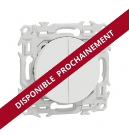 Schneider - Odace 2025 - double va-et-vient ou poussoir - 10AX - blanc craie - Réf : S920214