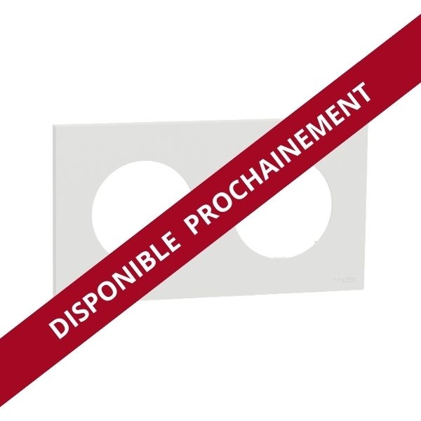 Schneider - Odace 2025 - plaque de finition 2 postes - couleur Blanc craie - Réf : S920704