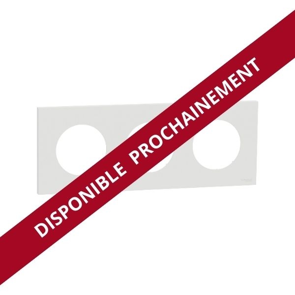 Schneider - Odace 2025 - plaque de finition 3 postes - couleur Blanc craie - Réf : S920706