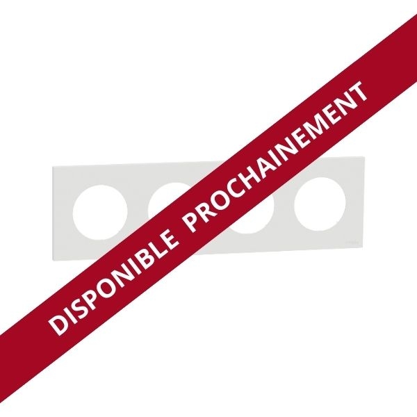 Schneider - Odace 2025 - plaque de finition 4 postes - couleur Blanc craie - Réf : S920708