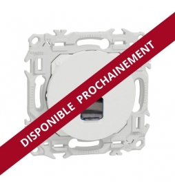 Schneider - Odace 2025 - prise RJ45 - Cat6 UTP grade 1 à 2 - blanc craie - Réf : S920475