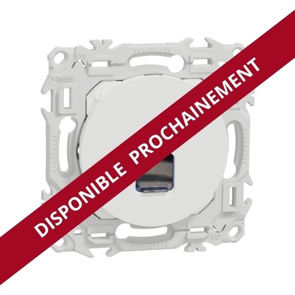 Schneider - Odace 2025 - prise RJ45 - Cat6 UTP grade 1 à 2 - blanc craie - Réf : S920475
