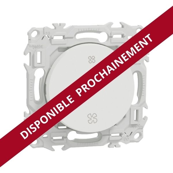 Schneider - Odace 2025 - interrupteur ou poussoir VMC 2 vitesses - 10AX - blanc craie - Réf : S920233
