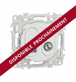 Schneider - Odace 2025 - prise mixte RJ45 Cat.6 STP + TV - blanc craie - Réf : S920141