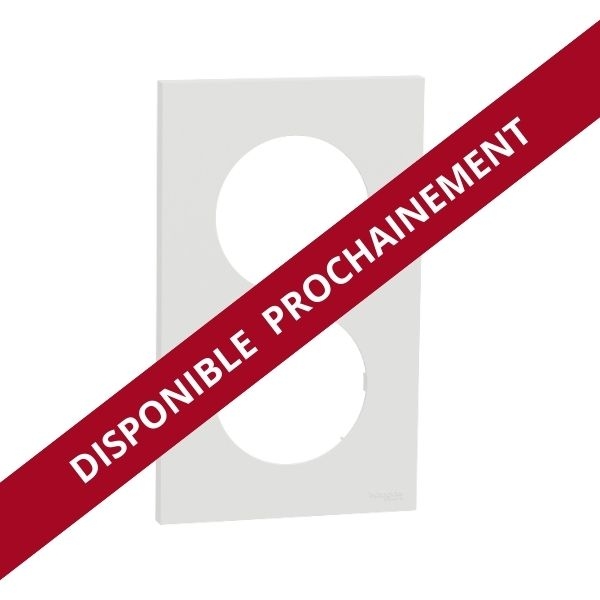 Schneider - Odace 2025 - plaque de finition 2 postes entraxe spécifique 57mm - Blanc craie - Réf : S920714