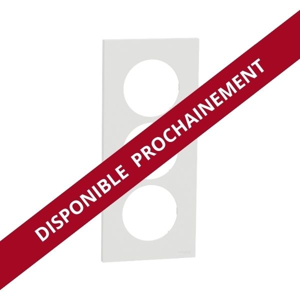 Schneider - Odace 2025 - plaque de finition 3 postes entraxe spécifique 57mm - Blanc craie - Réf : S920716