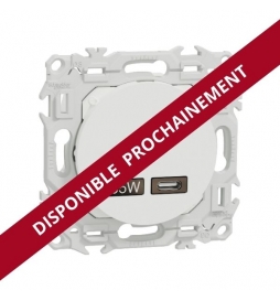 Schneider - Odace 2025 - chargeur USB-C 65W - forte puissance et charge rapide - blanc craie - Réf : S920406