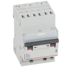 Legrand - Disjoncteur DX³6000 10kA arrivée auto départ vis 3P - 32A - courbe D - Réf : 408078