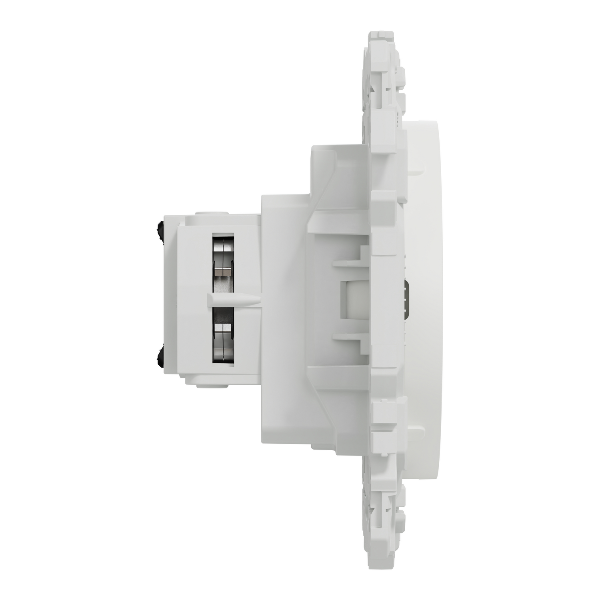 Schneider - Odace 2025 - prise 2P+T rénovation à puits - 4 bornes auto par pôle - blanc craie - Réf : S920049