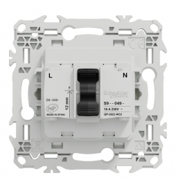 Schneider - Odace 2025 - prise 2P+T rénovation à puits - 4 bornes auto par pôle - blanc craie - Réf : S920049