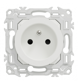 Schneider - Odace 2025 - prise 2P+T rénovation à puits - 4 bornes auto par pôle - blanc craie - Réf : S920049