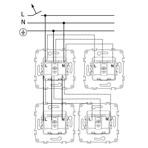 Schneider - Odace 2025 - prise 2P+T rénovation à puits - 4 bornes auto par pôle - blanc craie - Réf : S920049