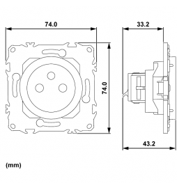 Schneider - Odace 2025 - prise 2P+T rénovation à puits - 4 bornes auto par pôle - blanc craie - Réf : S920049