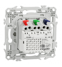 Schneider - Odace 2025 - prise 2P+T affleurante + chargeur USB-C 18W Power Delivery - blanc craie - Réf : S920042