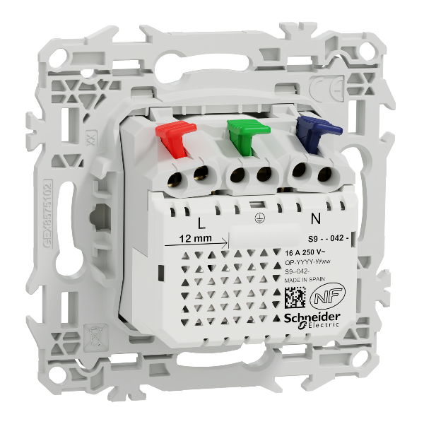 Schneider - Odace 2025 - prise 2P+T affleurante + chargeur USB-C 18W Power Delivery - blanc craie - Réf : S920042