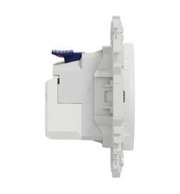 Schneider - Odace 2025 - prise 2P+T affleurante + chargeur USB-C 18W Power Delivery - blanc craie - Réf : S920042