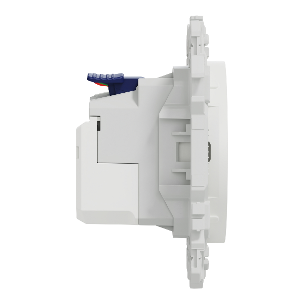 Schneider - Odace 2025 - prise 2P+T affleurante + chargeur USB-C 18W Power Delivery - blanc craie - Réf : S920042