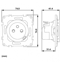 Schneider - Odace 2025 - prise 2P+T affleurante + chargeur USB-C 18W Power Delivery - blanc craie - Réf : S920042