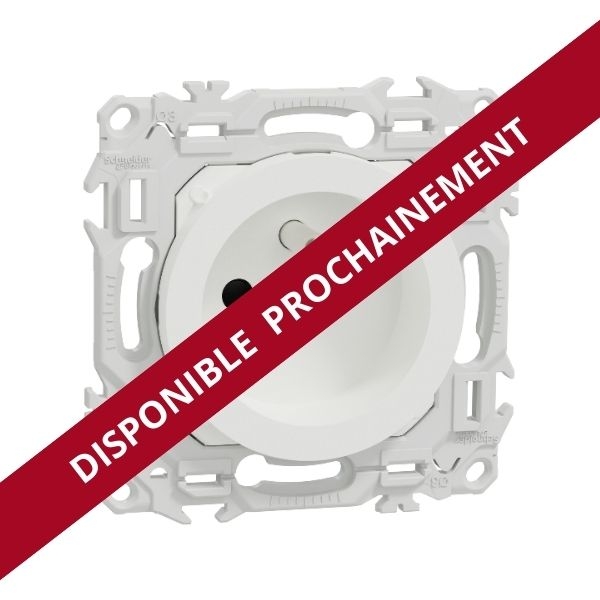 Schneider - Odace 2025 - prise rénovation 2P+T à puits - 4 bornes auto par pôle - blanc craie - Réf : S920049