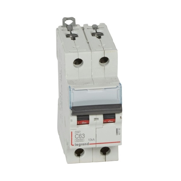 Legrand - Disjoncteur bipolaire DX3 63A - 10kA - courbe C - Réf : 407790