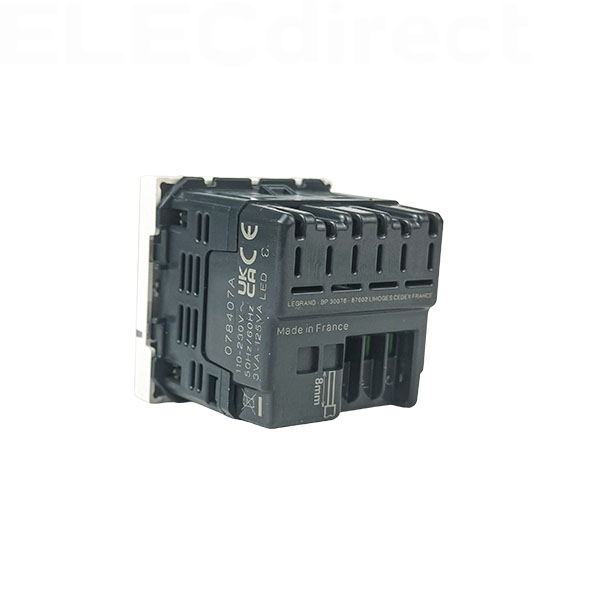 Legrand - Mosaic - Interrupteur variateur Mosaic universel - 2 fils sans Neutre - 125W LED - blanc - Réf : 078407A