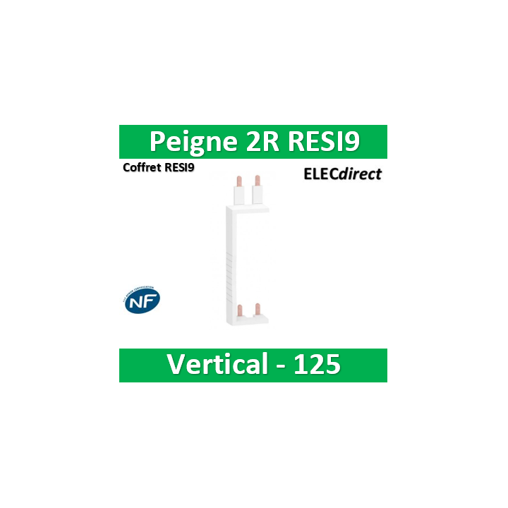 Schneider - Resi9 XP (Vis) Peigne vertical 2 rangées entraxe 125mm - Réf : R9PXV