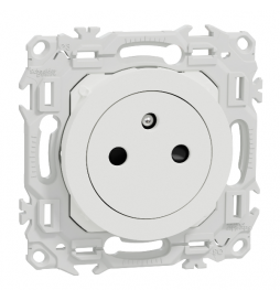 Schneider - Odace 2025 - LOT triple prises 2P+T affleurante + plaque de finition - blanc craie - Réf : S920052x3+S920706