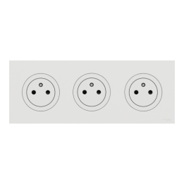 Schneider - Odace 2025 - LOT triple prises 2P+T affleurante + plaque de finition - blanc craie - Réf : S920052x3+S920706