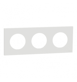 Schneider - Odace 2025 - LOT triple prises 2P+T affleurante + plaque de finition - blanc craie - Réf : S920052x3+S920706
