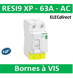 SCHNEIDER - Inter différentiel Resi9 XP 2P - 63A - 30ma - Type AC - R9PRC263