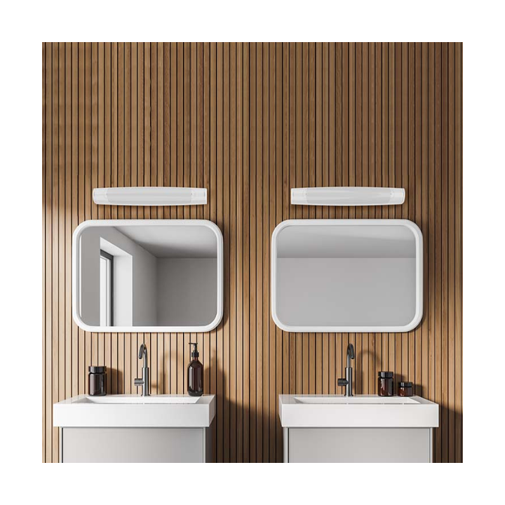 Miidex - Réglette LED Salle de Bain + Interrupteur ON/OFF + PC 2P+T 16A - 4000K - 8W - Réf : 101087