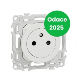Schneider - Odace 2025 - prise 2P+T affleurante - bornes automatiques - blanc craie - Réf : S920052