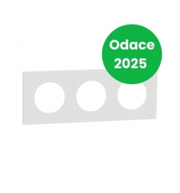 Schneider - Odace 2025 - plaque de finition 3 postes - couleur Blanc craie - Réf : S920706