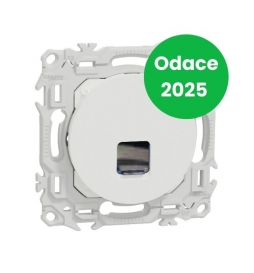 Schneider - Odace 2025 - prise RJ45 - Cat6 UTP grade 1 à 2 - blanc craie - Réf : S920475