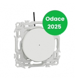 Schneider - Odace 2025 - va-et-vient ou poussoir lumineux/témoin LED verte 0,15mA - 10AX - blanc craie - Réf : S920263