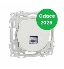 Schneider - Odace 2025 - prise RJ45 - Cat6 STP grade 2TV min à grade 3TV - blanc craie - Réf : S920476