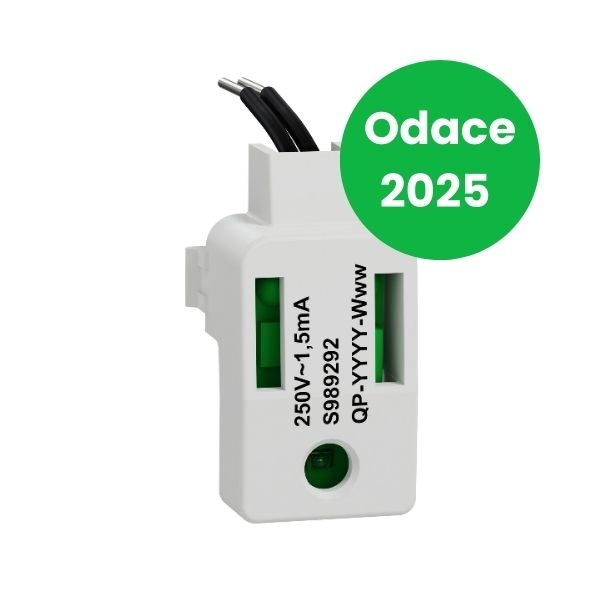 Schneider - Odace 2025 - LED verte 1,5mA 250V à câbler - lumineux/témoin - forte luminosité - Réf : S989292