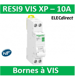 SCHNEIDER - DISJONCTEUR DUOLINE RESI9 XP (à VIS) - 10A - VIS/VIS - R9PFC610