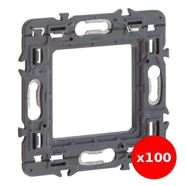 Legrand - LOT de 100 supports simple 1 poste (2M) - Mosaic/Céliane - Fixation VIS - Réf : 080251x100