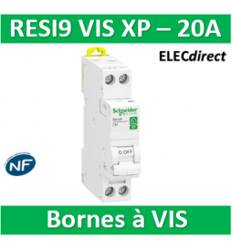 SCHNEIDER - DISJONCTEUR DUOLINE RESI9 XP (à VIS) - 20A - VIS/VIS - R9PFC620