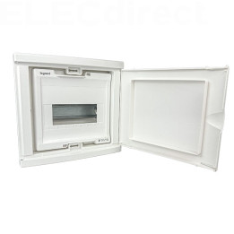 Legrand - Coffret modulaire mini encastré 1 rangée 6+2 modules 213x205x71mm - avec porte isolante blanc - Réf : 001410