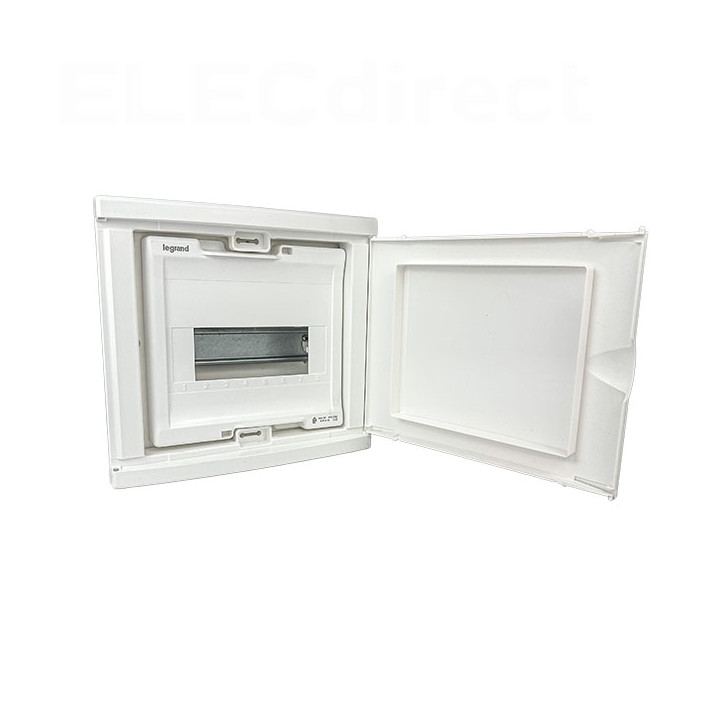 Legrand - Coffret modulaire mini encastré 1 rangée 6+2 modules 213x205x71mm - avec porte isolante blanc - Réf : 001410