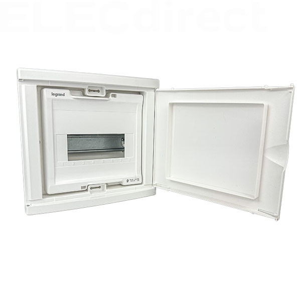 Legrand - Coffret modulaire mini encastré 1 rangée 6+2 modules 213x205x71mm - avec porte isolante blanc - Réf : 001410