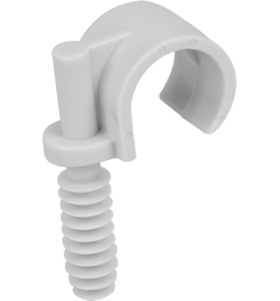 Eur'Ohm - Lot de 100 Clips avec cheville type parapluie pour tubes ou gaine de Ø25 mm - Gris - Réf : 43437