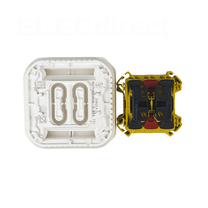 Legrand - Plexo - Commande double - 3 fonctions - composable - étanche - IP55/IK08 - Blanc - Réf : 069625L